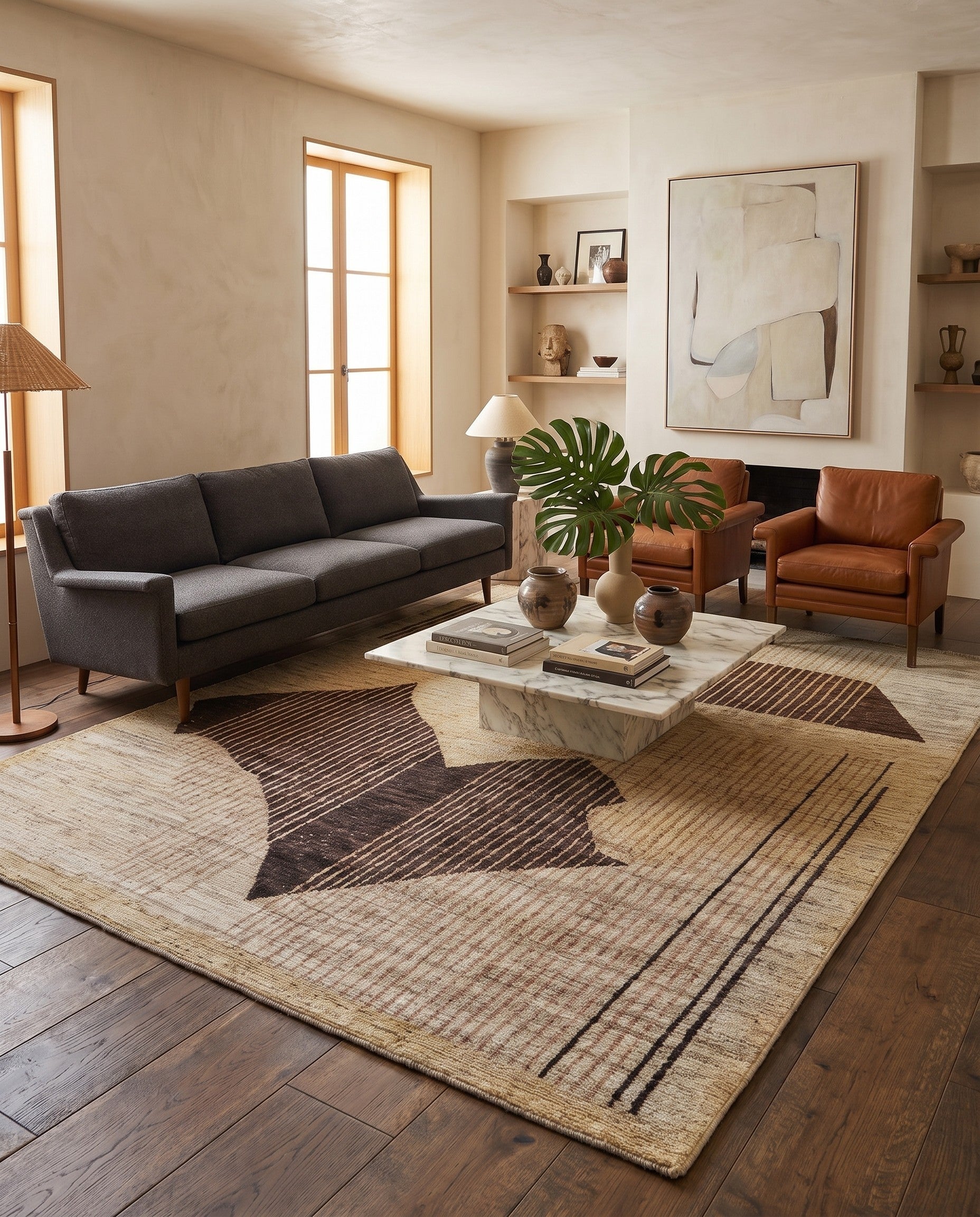 8' 1 x 9' 7 Hand Knotted Moroccan Wool Rug