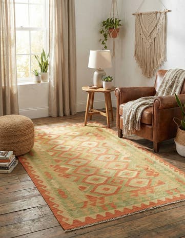 3' 9 x 6' Hand Woven Kilim Waziri Wool Rug