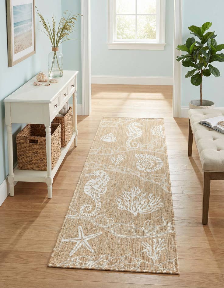 Detail image of 2' x 6'  Washable Coastal Indoor / Outdoor Runner Rug