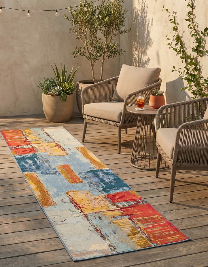 2' 7 x 11' Easy-Clean Modern Indoor / Outdoor...