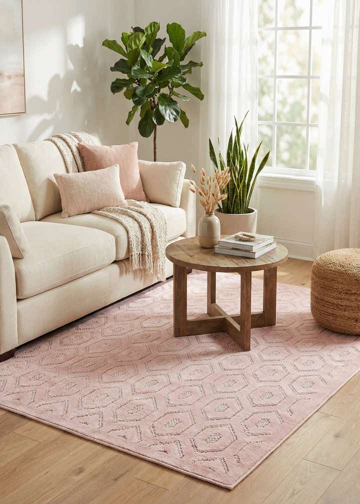 4' x 6' Easy-Clean Trellis Textured Indoor / Outdoor Rug