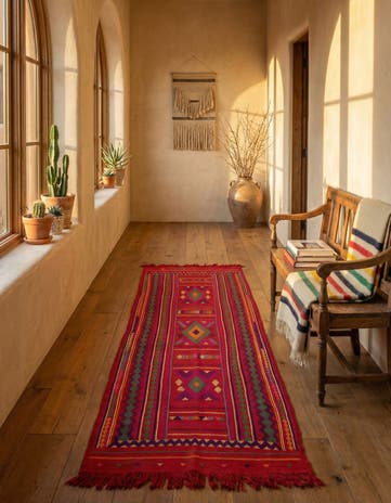 2' 8 x 8' 4 Hand Knotted Kilim Fars Persian Wool Runner Rug