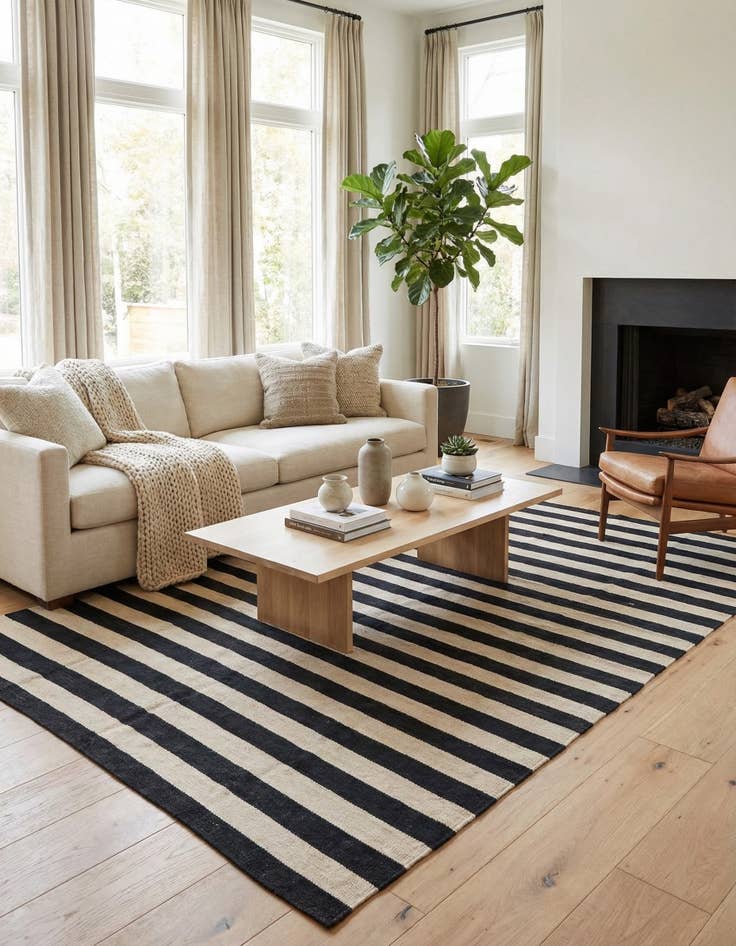 Detail image of 5' 8 x 7' 10  Hand Woven Kilim Modern Wool Rug