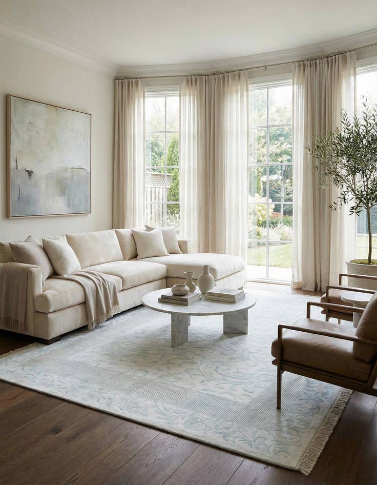 Detail image of 6' 9 x 9' 5  Hand Knotted Darya Wool Rug