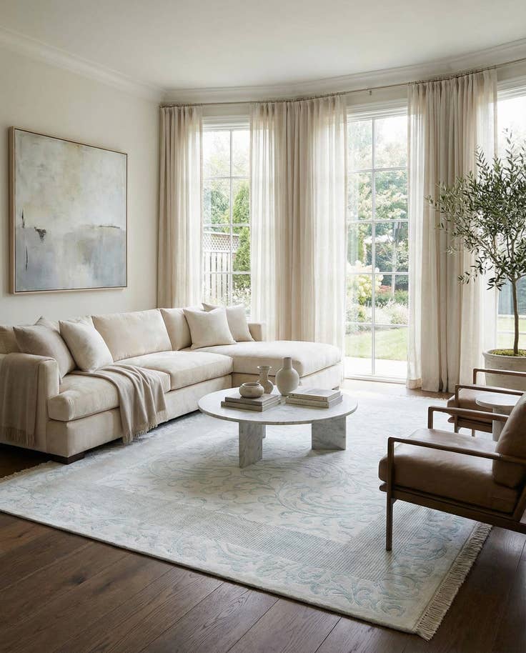 Detail image of 6' 9 x 9' 5 Hand Knotted Darya Wool Rug