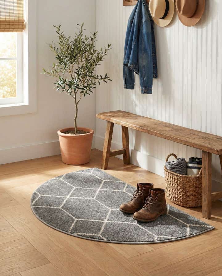 2' 7 x 4' Lattice Frieze Hearth Rug