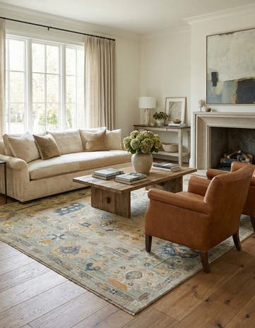 8' x 10' 4 Hand Knotted Oushak Rug