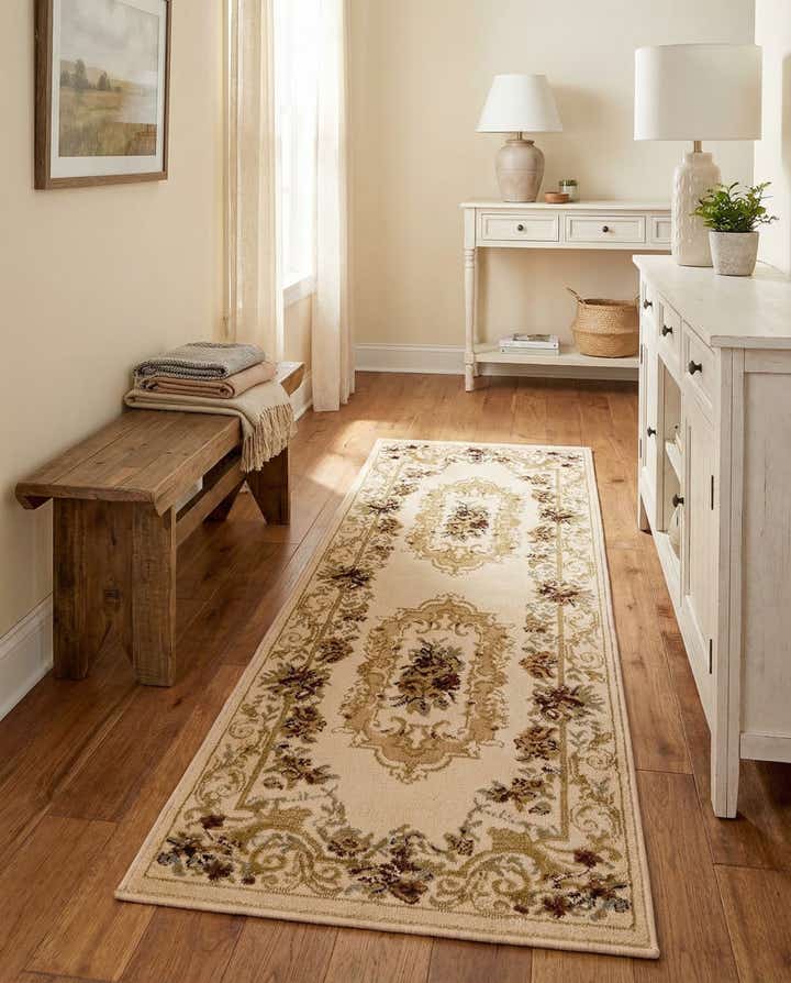 60cm x 160cm Klassischer Aubusson Läufer Teppich