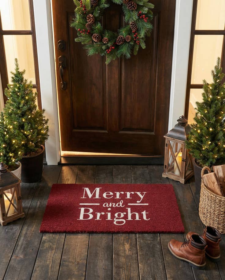 Detail image of 1' 6 x 2' 6 Merry and Bright Doormat