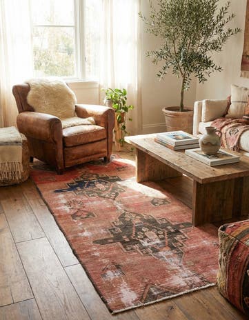 3' 6 x 8' 5 Hand Knotted Ultra Vintage Persian Wool Runner Rug