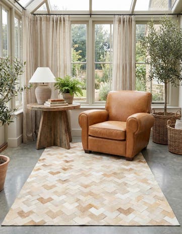 4' 1 x 5' 11 Cowhide Stocks Rug