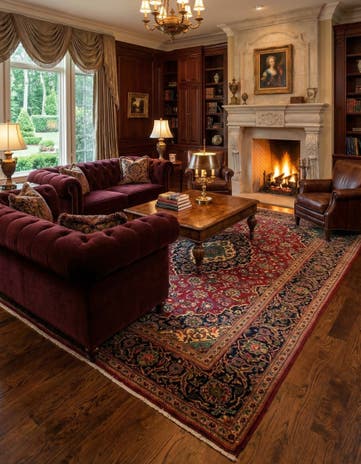 7' 10 x 12' Hand Knotted Kashan Persian Wool Rug