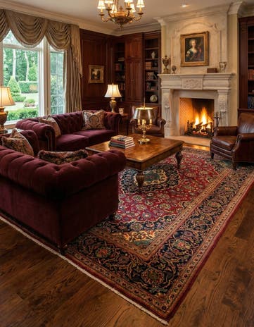 7' 10 x 12' Hand Knotted Kashan Persian Wool Rug