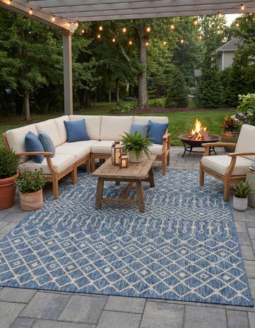 7' x 10' Easy-Clean Lattice Indoor / Outdoor Rug