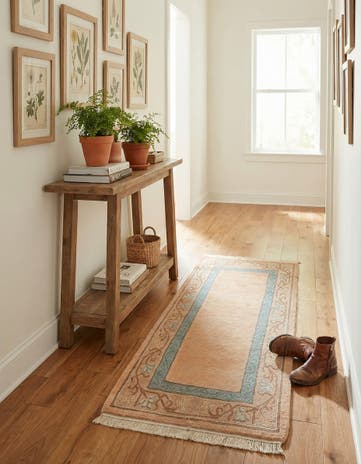 2' 5 x 4' 9 Hand Knotted Tibet Wool Runner Rug