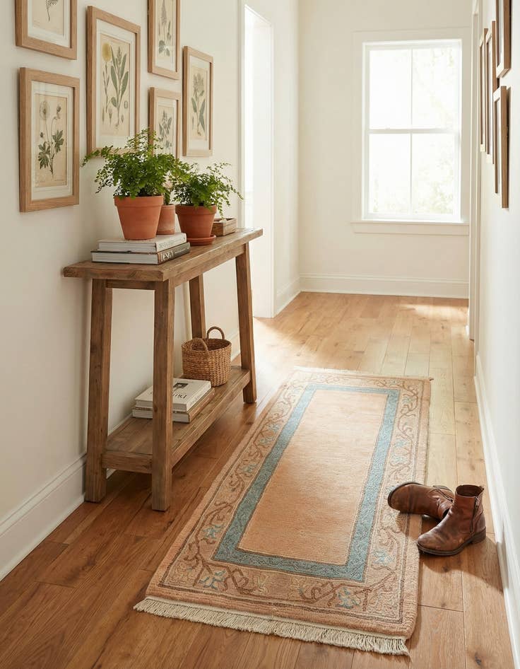 Detail image of 2' 5 x 4' 9 Hand Knotted Tibet Wool Runner Rug