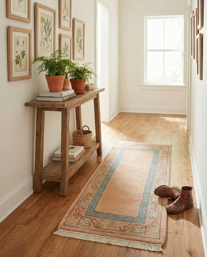 2' 5 x 4' 9 Hand Knotted Tibet Wool Runner Rug