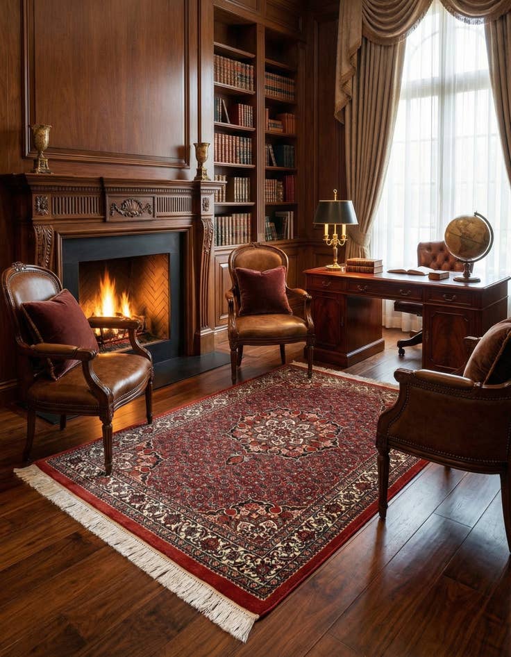 Detail image of 2' 11 x 4' 9 Bidjar With Silk Rug