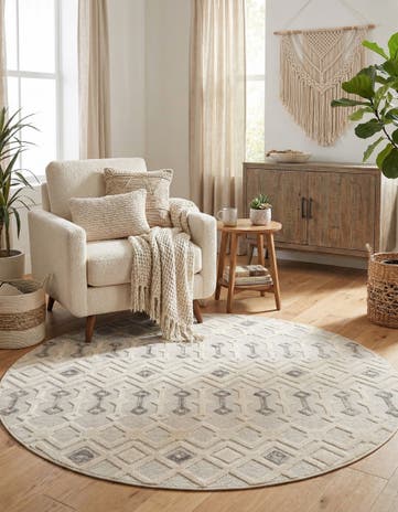 Sandy Beige Arlo Round Rug