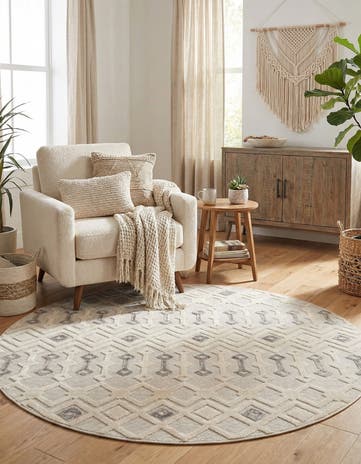 Sandy Beige Arlo Round Rug