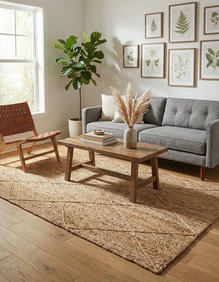 Detail image of  4' 1 x 6' 1  Hand Braided Jute Rug