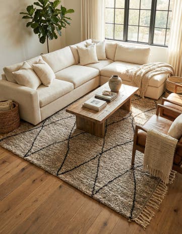 6' 10 x 10' Hand Knotted Moroccan Wool Rug