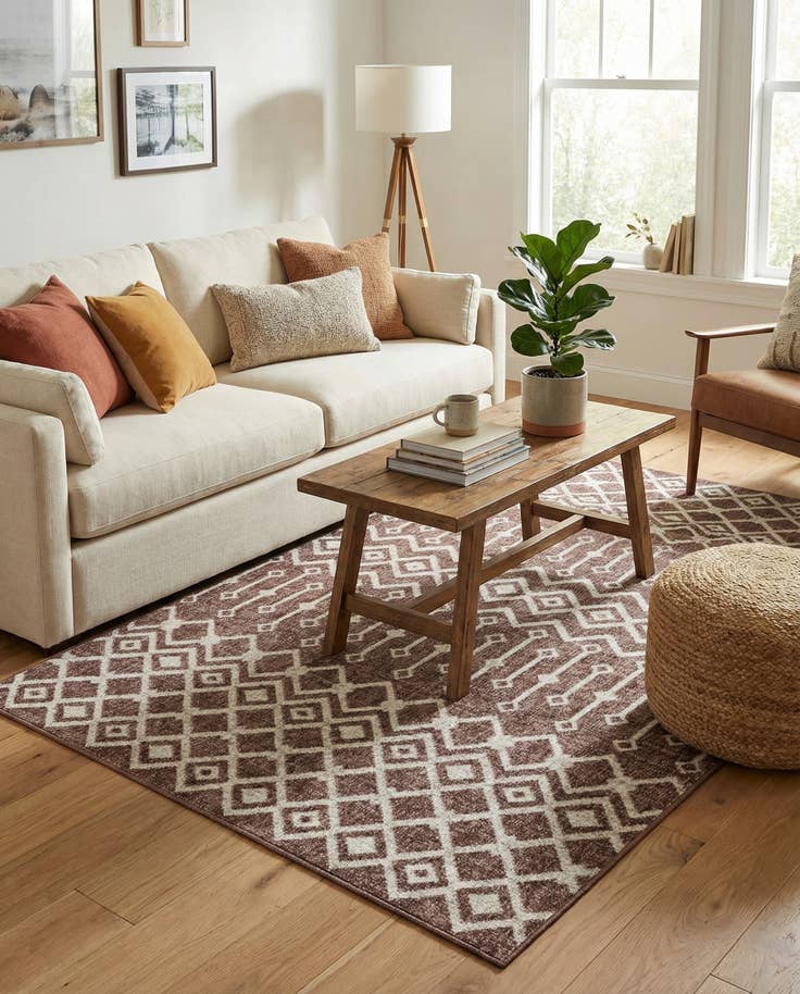 Detail image of 5' 3 x 8' Eco Trellis Rug