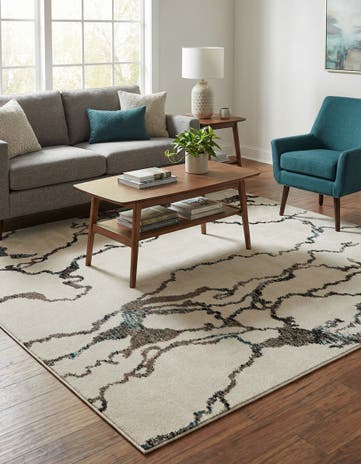 Ivory Madeline Square Rug
