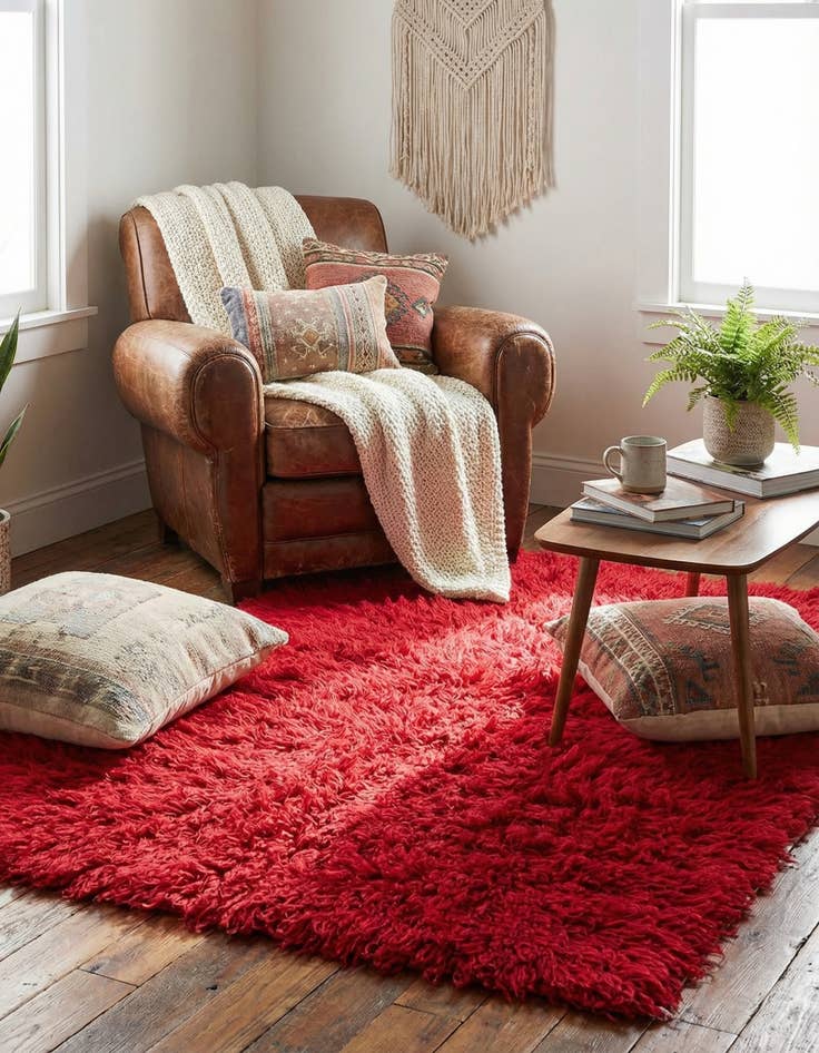 Detail image of 2' 4 x 4' 6  Hand Knotted Moroccan Wool Rug