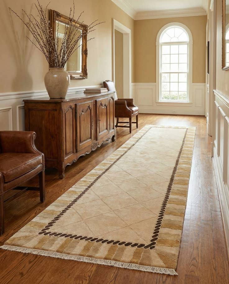 Detail image of 3' 3 x 12' 11 Hand Knotted Darya Wool Runner Rug