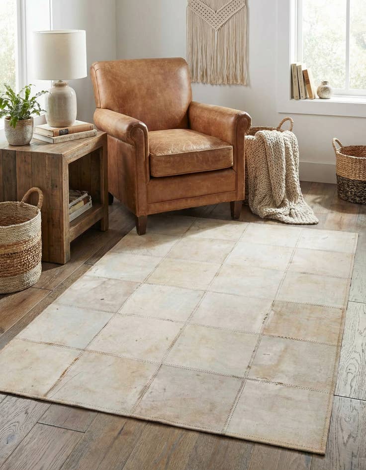 Detail image of 2' 1 x 3' 1 Cowhide Leather Rug