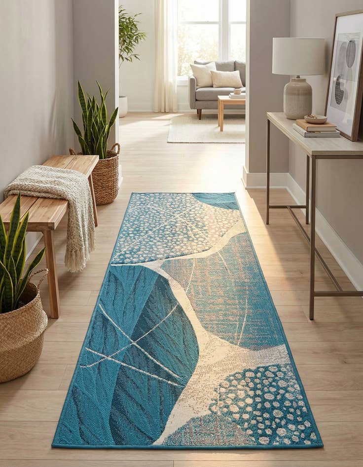 Detail image of 2' x 5' 1 Easy-Clean Modern Indoor / Outdoor Runner Rug