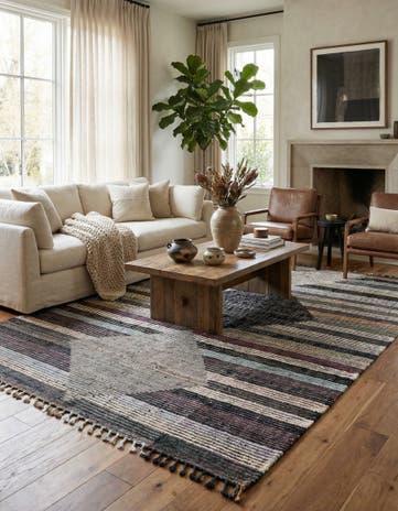 7' 9 x 10' 5 Hand Knotted Moroccan Wool Rug