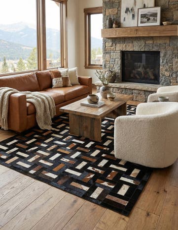 5' 3 x 8' 1 Cowhide - Patchwork Rug
