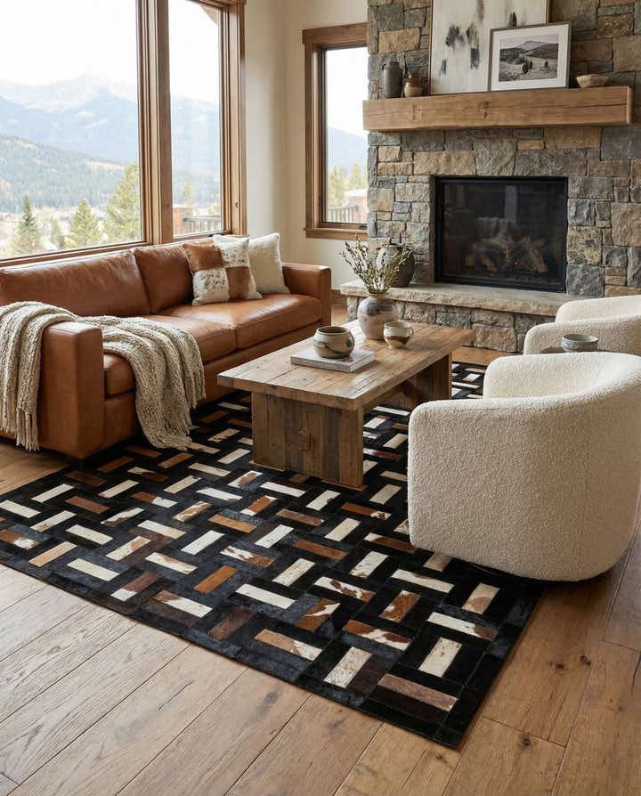 5' 3 x 8' 1 Cowhide - Patchwork Rug