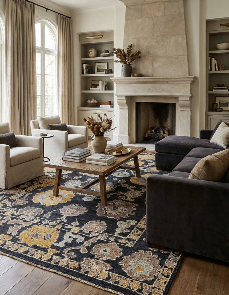 Detail image of 8' 2 x 10' 9  Hand Knotted Oushak Wool Rug