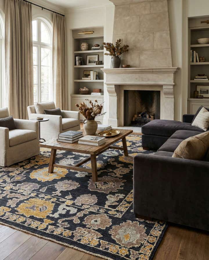 8' 2 x 10' 9 Hand Knotted Oushak Wool Rug
