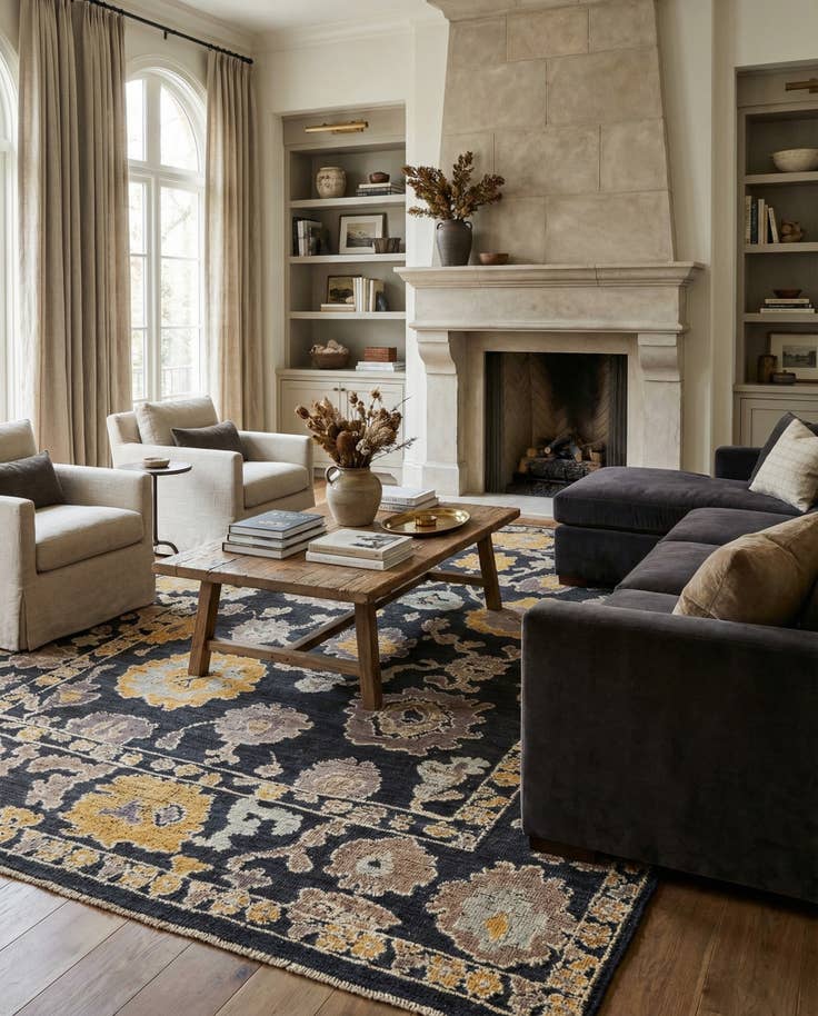 Detail image of 8' 2 x 10' 9 Hand Knotted Oushak Wool Rug