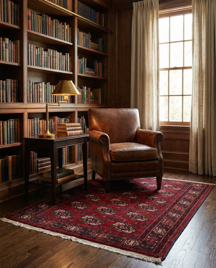 Detail image of 3' 1 x 3' 9 Hand Knotted Bokhara Oriental Wool Rug