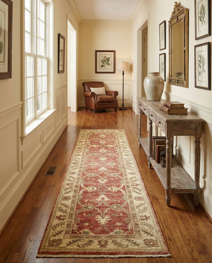 Detail image of 2' 8 x 9' 8 Hand Knotted Peshawar Ziegler Runner Rug