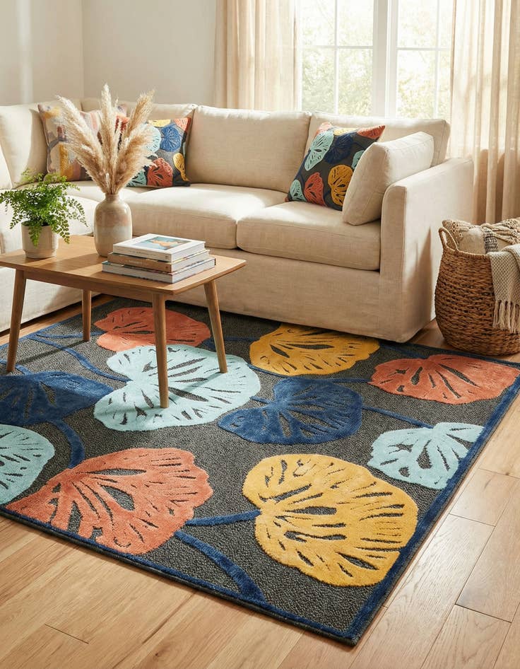 Detail image of 7' 10 x 7' 10  Washable Belize Indoor / Outdoor Square Rug