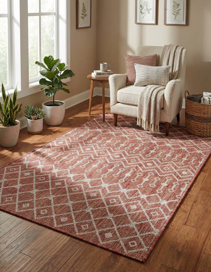 Detail image of 3' x 5' 3  Washable Trellis Indoor / Outdoor Rug