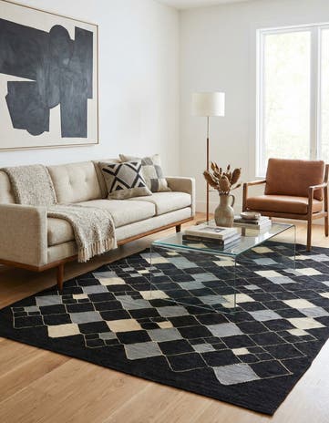 4' 10 x 6' 7 Hand Woven Kilim Modern Wool Rug