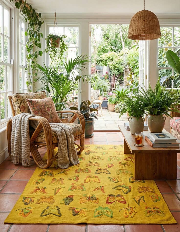 Detail image of 4' 9 x 6' 6  Hand Woven Kilim Suzani Wool Rug