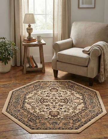 Ivory Yasmin Octagon Rug