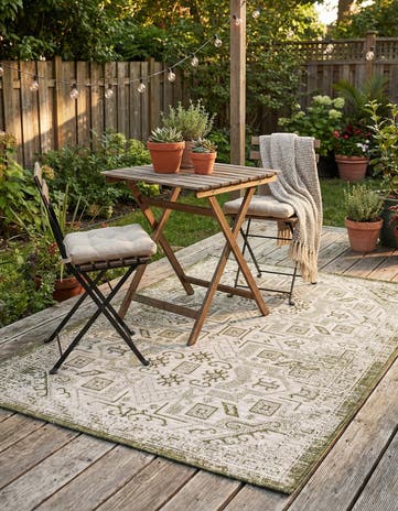 4' x 6' Easy-Clean Aztec Indoor / Outdoor Rug