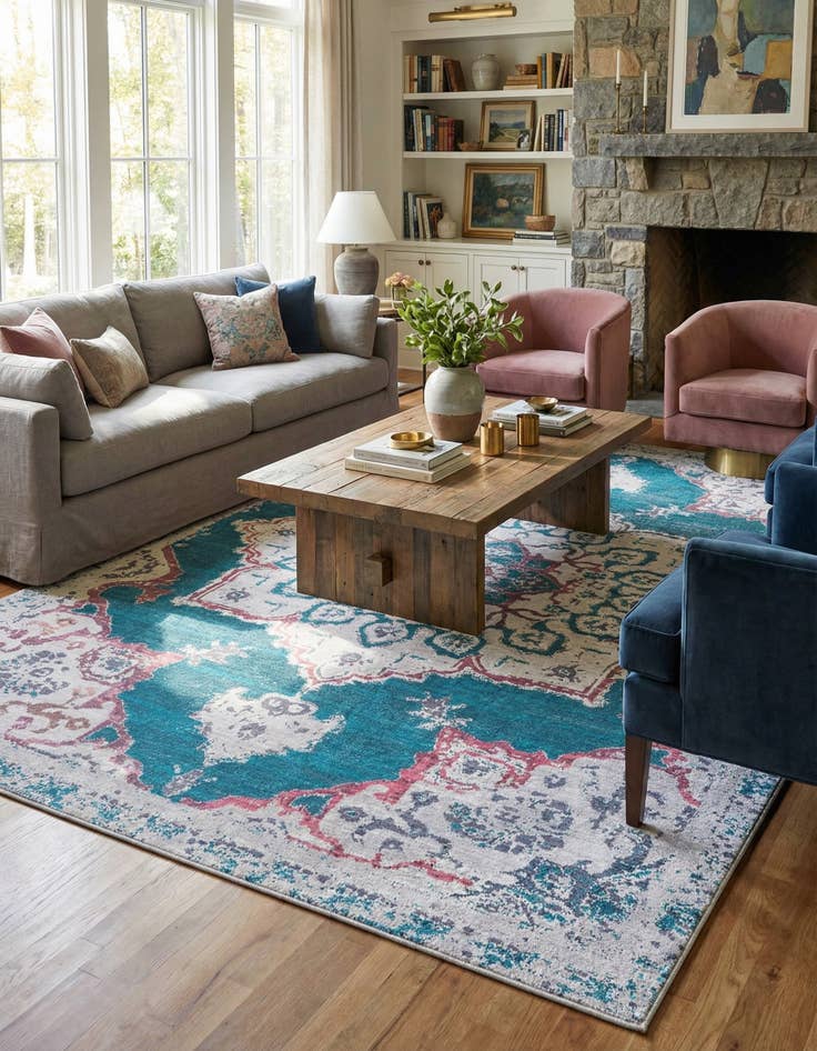 Detail image of  10' 6 x 14'  Washable Francesca Rug