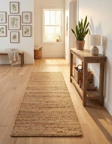 Natural Hand Woven Chunky Jute Runner Rug