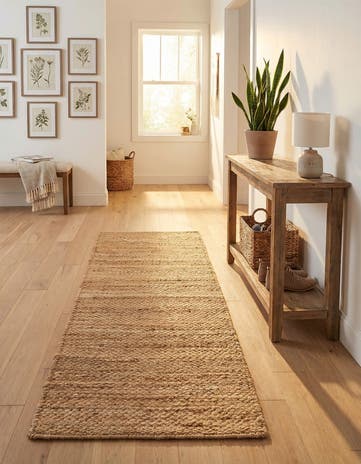 Natural Hand Woven Chunky Jute Runner Rug
