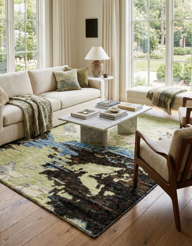 Detail image of  6' 2 x 9' 1  Hand Knotted Darya Wool Rug